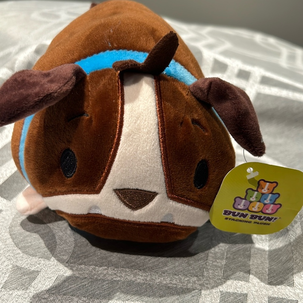 Bun Bun Stackin Plush Brown Puppy Dog Plush Stuffed Animal Toy 7" new